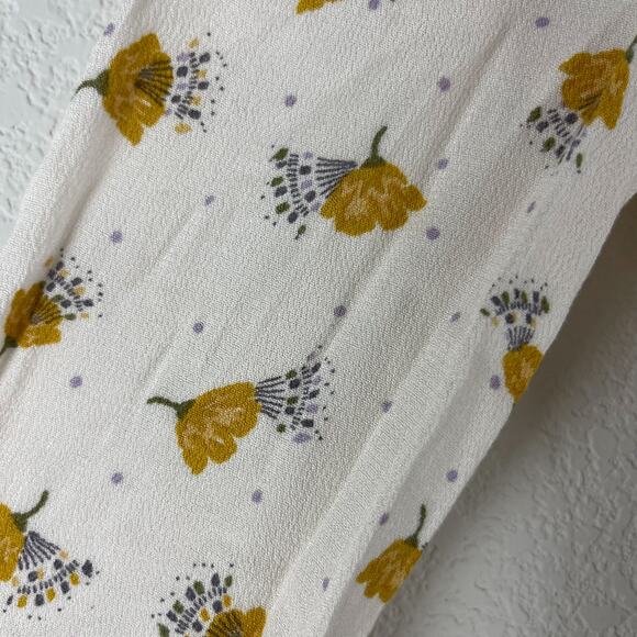 Free People Tegan Dress Womens 0 Ivory Floral Print Mini 3/4 Sleeve Boho Fairy - Picture 7 of 13